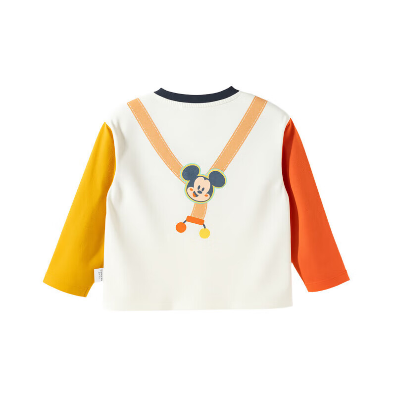 迪士尼（Disney）秋季新款童装男女儿童米奇卡通透气百搭纯棉亲肤7A级抗菌 ZD3ES015黄红 140