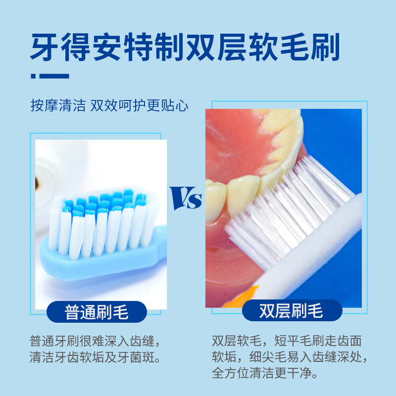 牙得安(YA-DR-AN)成人牙刷台湾密泡护龈纤柔宽头牙周护理清洁软毛家庭囤货5支装 牙得安成人牙刷 5支