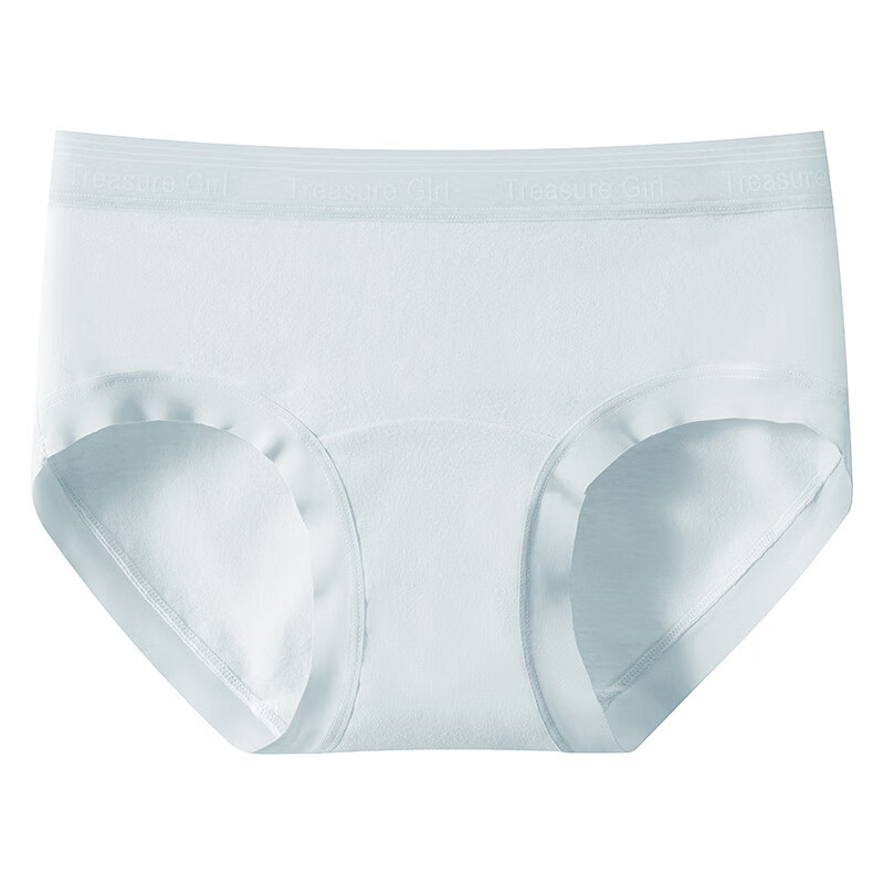 雅鹿女士纯棉内裤加长7A抗菌裆无痕透气中腰包臀少女三角短裤底裤纯色 天蓝+奶黄+粉色+肤色 4条 L