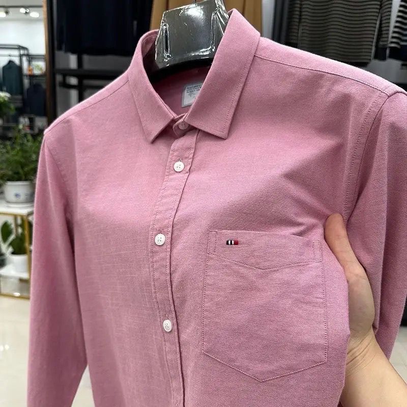 TOMMY JEANS汤米春秋长袖带口袋衬衣休闲牛津纺衬衫男装打底衫长袖T恤上衣 838蓝色 XL