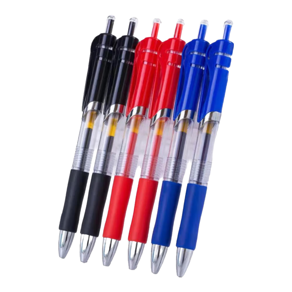 黑色按动中笔芯0.5mm大容量签字笔会议笔圆珠笔学生考试笔办公用 按动笔芯【红色】 【20支笔芯 送2笔】