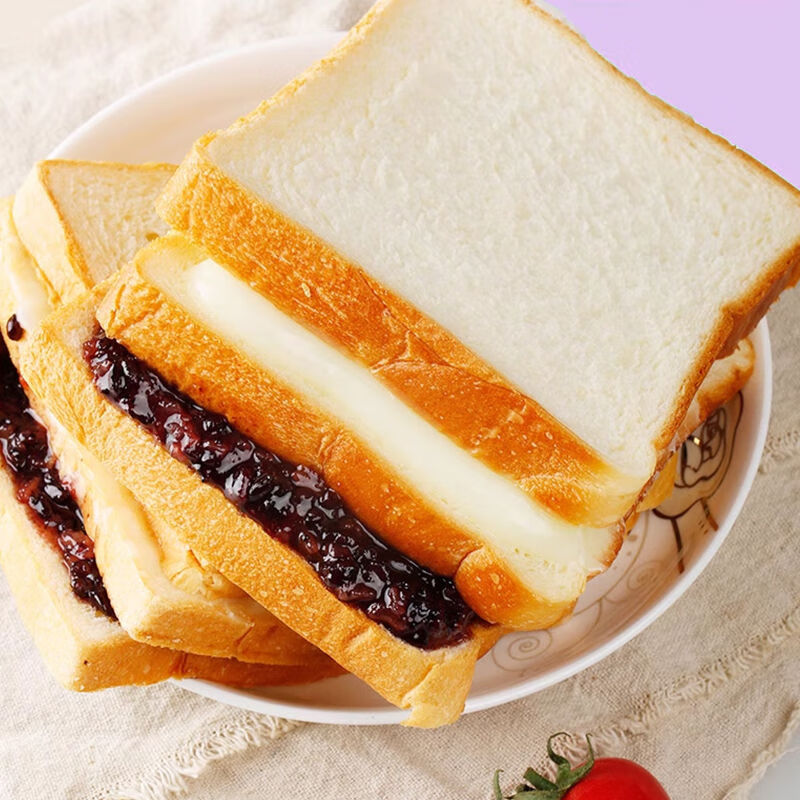 瑪嚦德紫米面包奶酪三明治夾心早餐面包學生宿舍零食整箱 整箱紫米 1100g