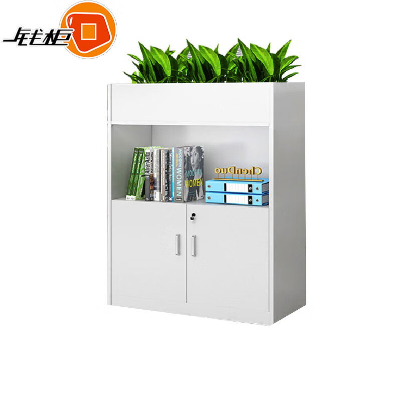 錢柜辦公室隔斷柜文件柜柜花槽柜儲(chǔ)物木質(zhì)矮柜 半門80*30*80cm