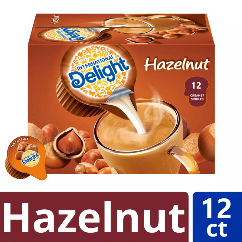 星巴克Delight咖啡伴侶焦糖瑪琪朵奶油球精非植脂拆分 24點07榛果味分裝整盒12個13ml*