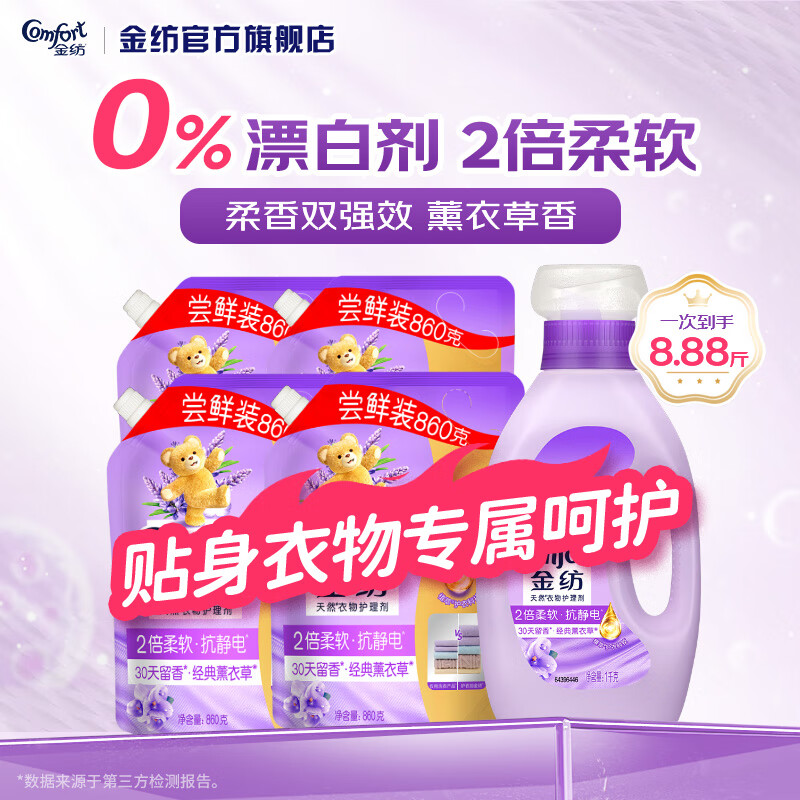 3.7/斤！金纺衣物柔顺剂 8.88斤付33亓 洗衣护衣一瓶搞定 持久留香防静电 超市翻倍！ - 线报酷