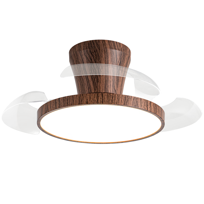 風(fēng)向標28寸小型隱形風(fēng)扇燈家用小戶(hù)型臥室衣帽間低樓層全光譜護眼吊扇燈 包安裝+全光譜28-1245A深木紋吸頂 變光遙控