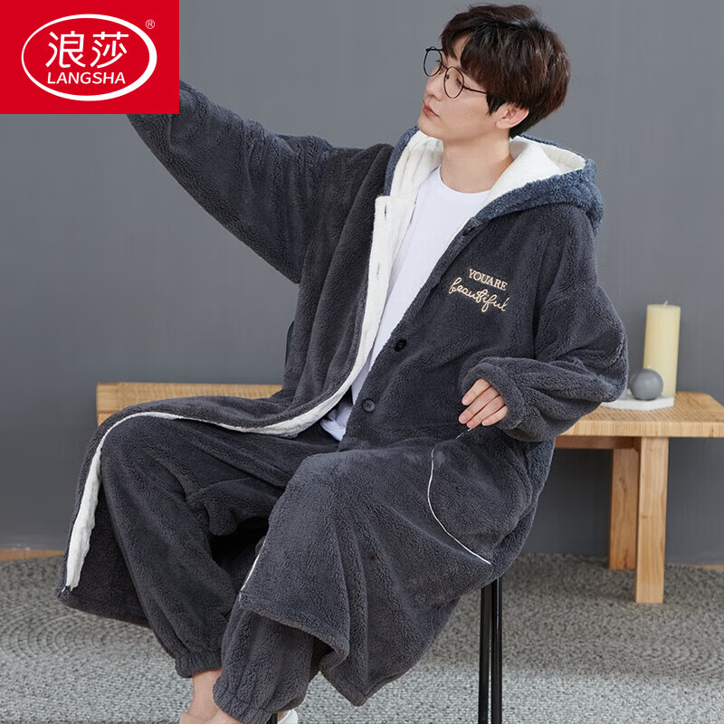 ���ڲ�������ɯ��LangSha���¿�ɺ����˯����ʿ�ﶬ�Ӻ����˯���ش���300�﷨������ԡ�۶� 5801��ɫ��˯��+���ӡ� 2XL ��150-170� 179Ԫ