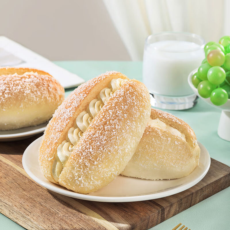 华生园奶油椰蓉面包新鲜短保学生营养早餐整箱代餐饱腹夹心 奶油椰蓉面包65g*8袋