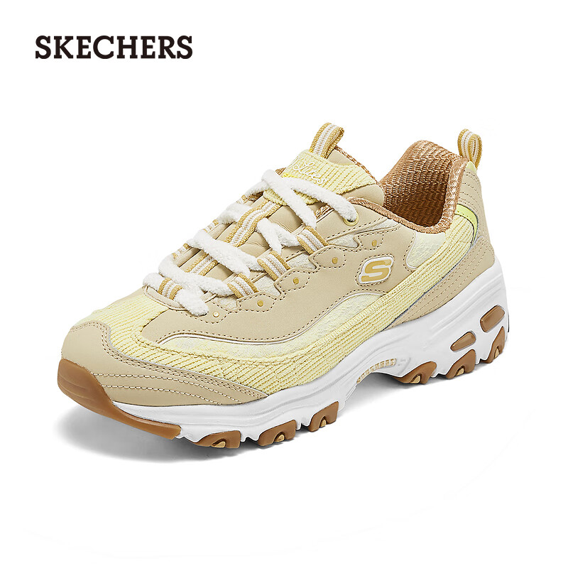 斯凯奇（Skechers）珠珠熊女鞋夏季厚底增高老爹鞋软底百搭熊猫鞋休闲鞋运动鞋