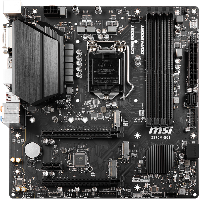 微星(MSI)Z390M S01主板 支持intel 9代CPU 9600K/9700K/9900K（Intel Z390/LGA 1151）