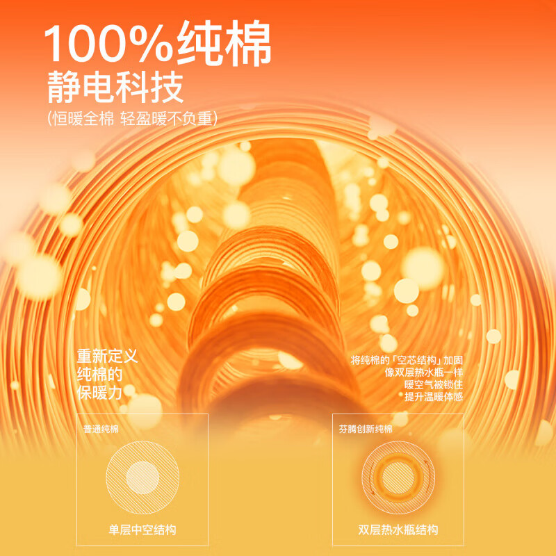 芬腾保暖内衣【纯棉 防静电】2025情侣圆领温暖打底套装秋衣秋裤 女款-米杏 L