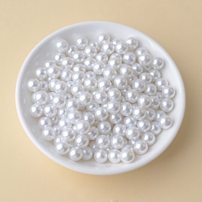 无孔纯白珍珠圆珠衣服装饰珠子DIY手工abs珍珠材料饰品配件散金珠 宝蓝色无孔abs珍珠10毫米一包1000颗