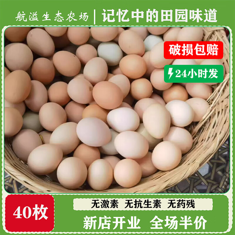 鸡蛋无菌正宗农家散养土鸡蛋新鲜可生食跑山 40枚