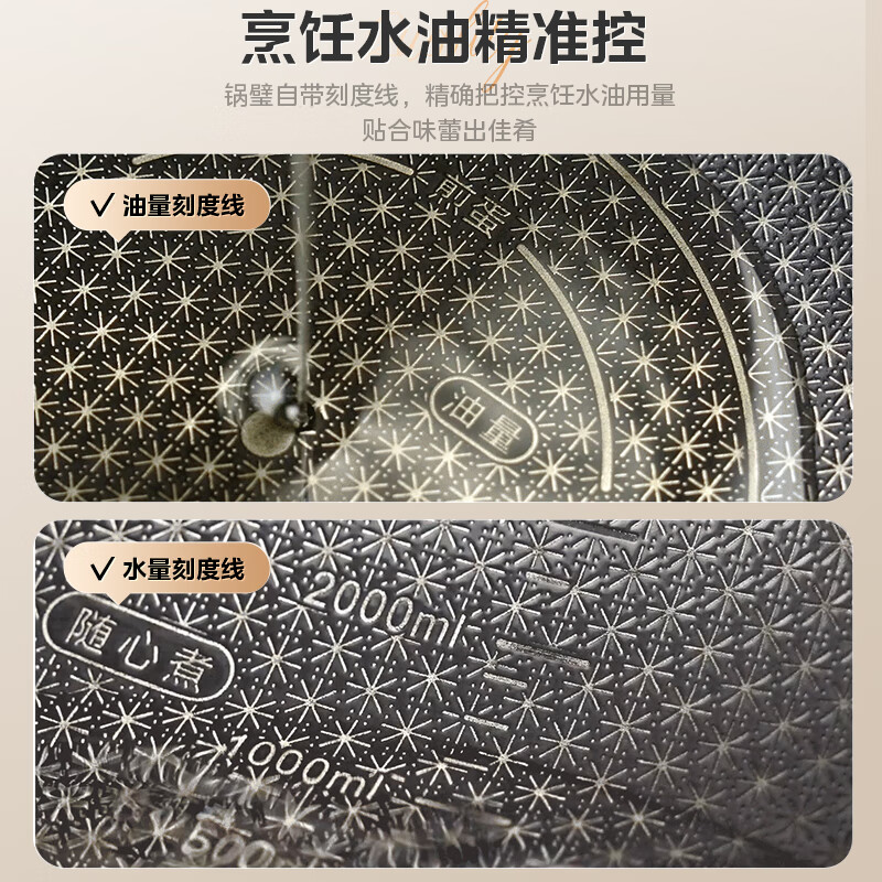 美的（Midea）炒锅蜂窝不粘锅炒菜锅燃气灶电磁炉专用家用防粘耐用平底锅 【国标一级不粘】0氟陶瓷涂层 32cm