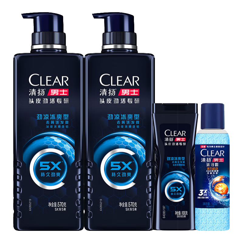 CLEAR/���� ��ʿר��ϵ�� ϴ��ˮ 5����ˬ�� 570g*2 76.9Ԫ