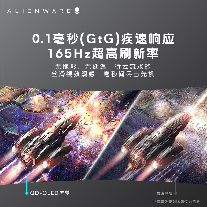 外星人（Alienware）  34英寸曲面显示器 AW3423DW 加购510K键盘+610M鼠标(黑)