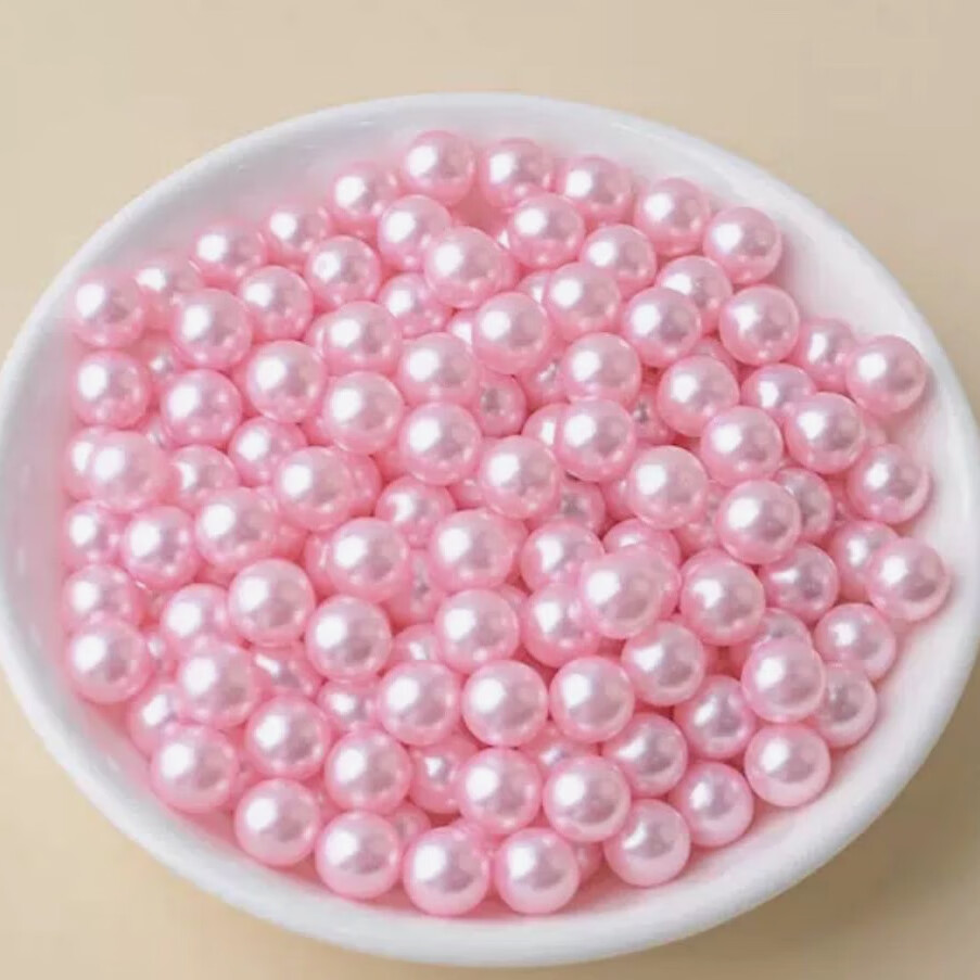 新品彩色ABS珍珠双色仿珍珠子diy衣服钉珍珠散珠婚庆手工圆珠装饰 咖啡色无孔abs珍珠10毫米一包1000颗