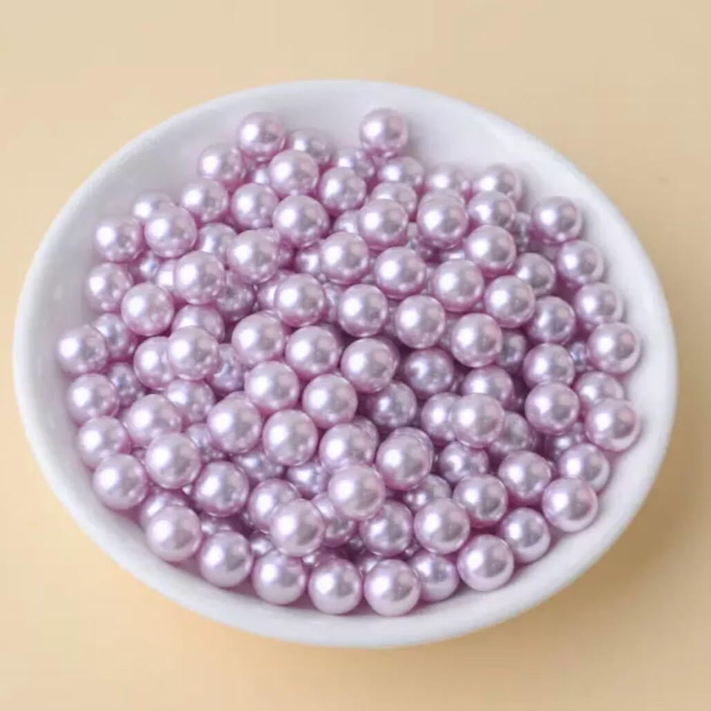 新品彩色ABS珍珠双色仿珍珠子diy衣服钉珍珠散珠婚庆手工圆珠装饰 咖啡色无孔abs珍珠10毫米一包1000颗