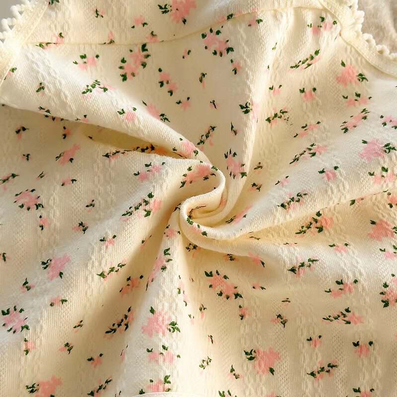 宜而爽100%纯棉花朵女士内裤7A抗菌新款全棉大码透气三角提臀式底裤女生 2黄小花+2五角星+2黄大花+1粉色 7条 L (95-120斤)