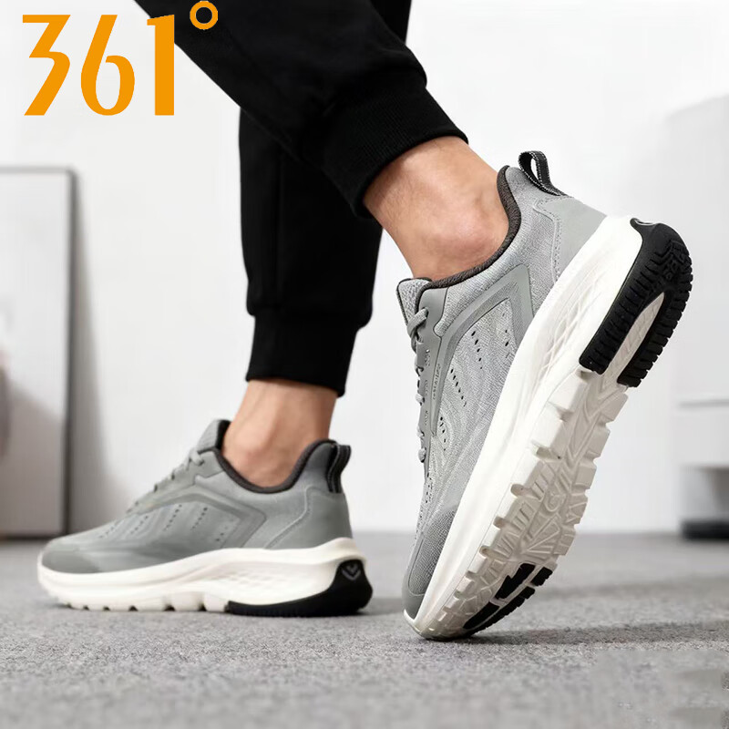 361°男鞋运动跑步鞋减震轻便鞋2025秋冬季新款运动鞋健身鞋男士跑步鞋 隐形灰/黑炭灰 41
