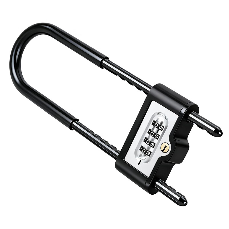 名高密码玻璃门锁防盗锁机械挂锁密码钥匙双开锁办公室店面双门U形锁 加粗旗舰款【红色42cm】密码+钥匙双开(密码可找回)