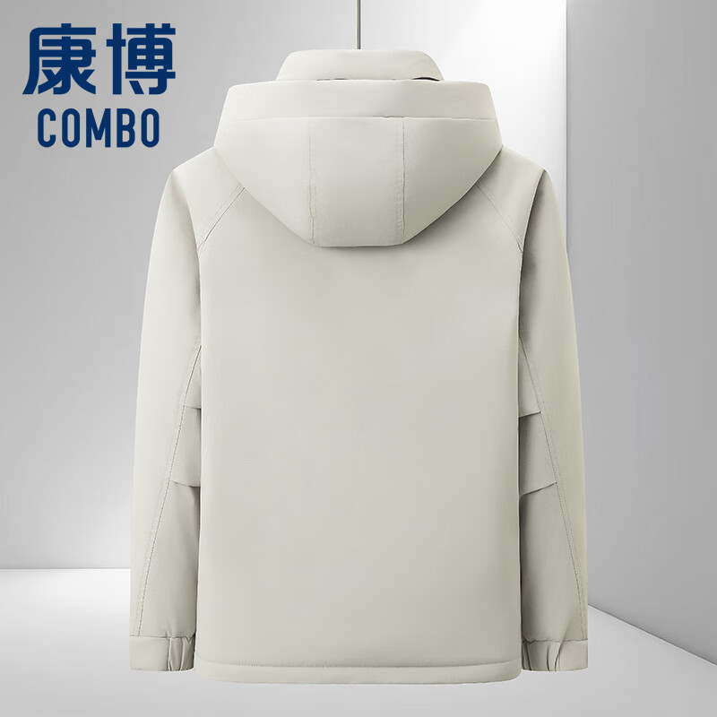 康博冬季休闲连帽羽绒服保暖防寒潮流商务男士外套 藏青 M (170)
