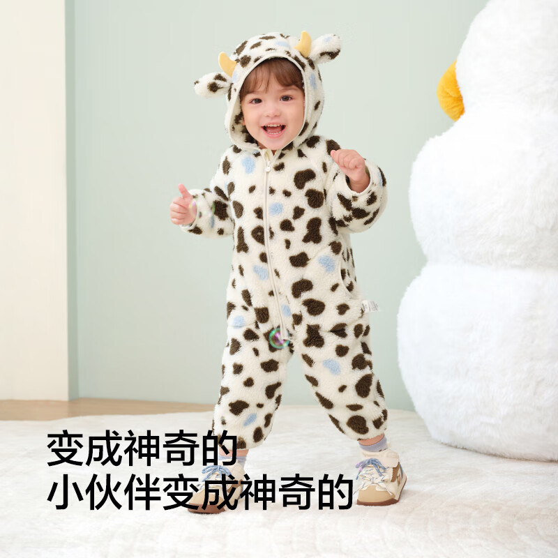 巴拉巴拉balaOne婴儿连体衣秋冬宝宝外出抱衣爬服2025绒感萌209425120201