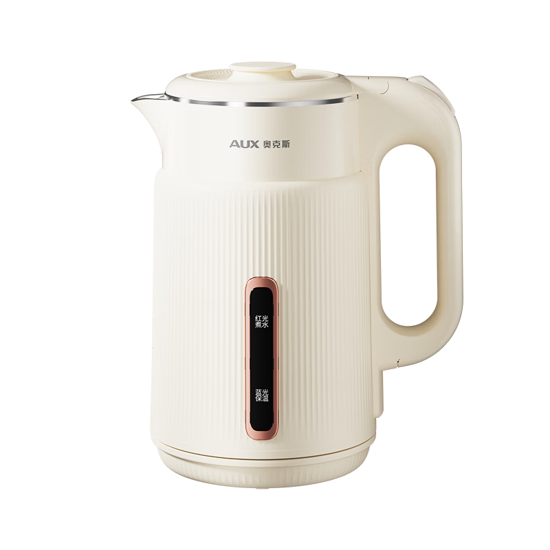 奥克斯（AUX）电热水壶家用大容量烧水壶暖水壶开水壶恒温壶电水瓶304不锈钢0胶水电水壶双层防烫保温壶  1.7L 保温款【无缝内胆】 有家的地方就有奥克斯