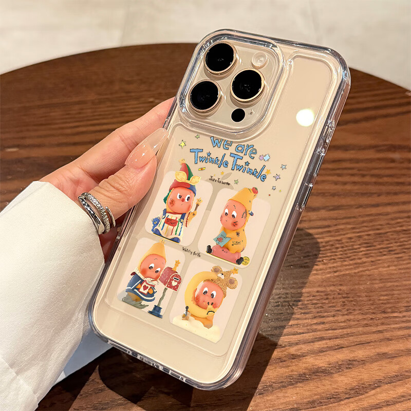MPPMCK星星人手机壳适用苹 【透明-大孔】卡通星星小人高透不发黄 iPhone 16