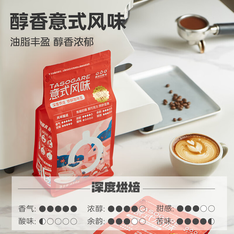 隅田川咖啡豆意式阿拉比卡云南咖啡豆美式拿铁中深度烘焙手冲黑咖 深度烘焙/意式咖啡豆 908g (=454g*2袋)