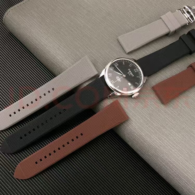 适配天梭力洛克硅胶表带杜鲁尔时魅海星系列黑色-银蝴蝶扣19mm 黑色+银蝴蝶扣 21mm【表带宽度】