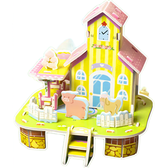 �����ͯ3D����С����ƴͼģ�� ��԰�� ѧ��DIYֽ���ֹ� 3-6�������װ 1Ԫ