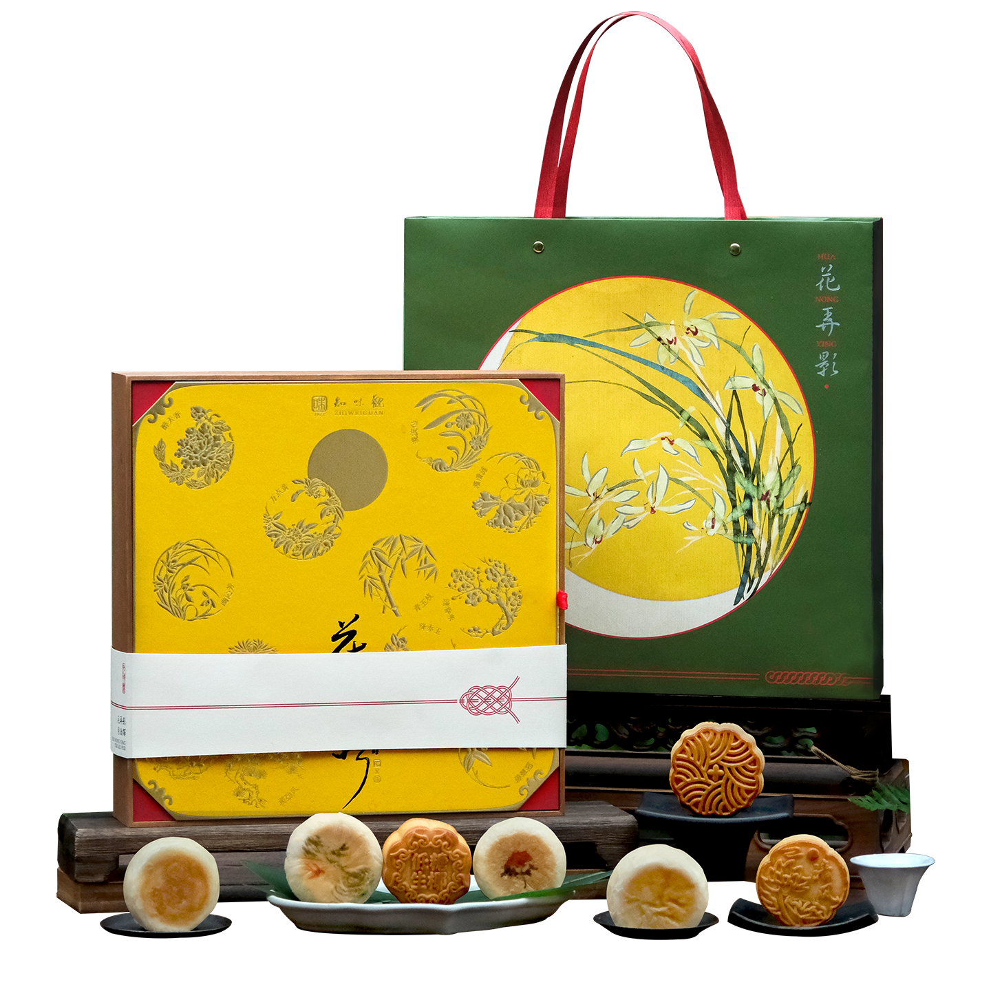 知味觀(guān)月餅禮盒 中秋節禮品蘇式低糖中華老字號高檔送禮 花弄影585g