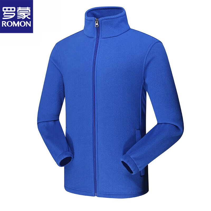 罗蒙户外抓绒衣男女 秋冬季加绒加厚摇粒绒冲锋衣内胆运动保暖外套 男款彩蓝色 XL