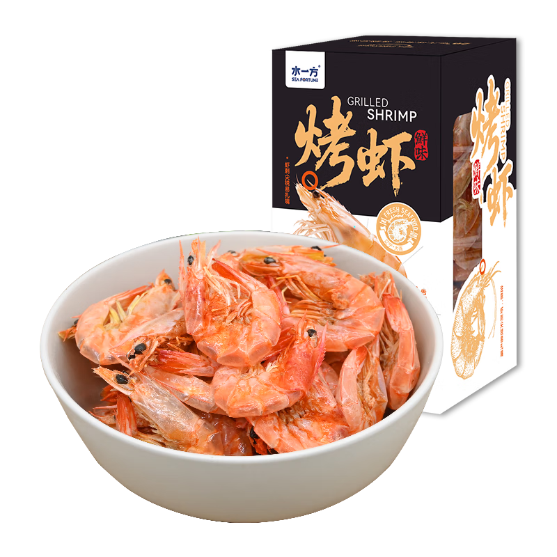 水一方手扒烤虾仁高蛋白烤虾干对虾零食海鲜干货海味零食即食非油炸 烤虾干240g礼盒装
