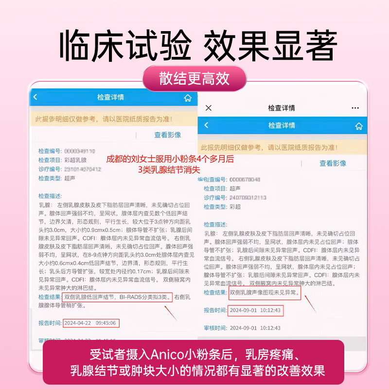 ANICo小粉条乳腺结节专用褐藻糖胶药食同源乳腺增生疏通硬块乳房胀痛 120条*6盒 【买4送2】3-4a适用 高性价比
