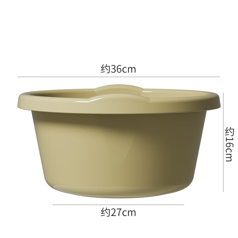 DEATKN德国洗衣盆加深加厚洗脸盆大号家用耐摔塑料学生宿舍用洗脚水盆 抹茶绿中号【特厚耐摔】 36cm