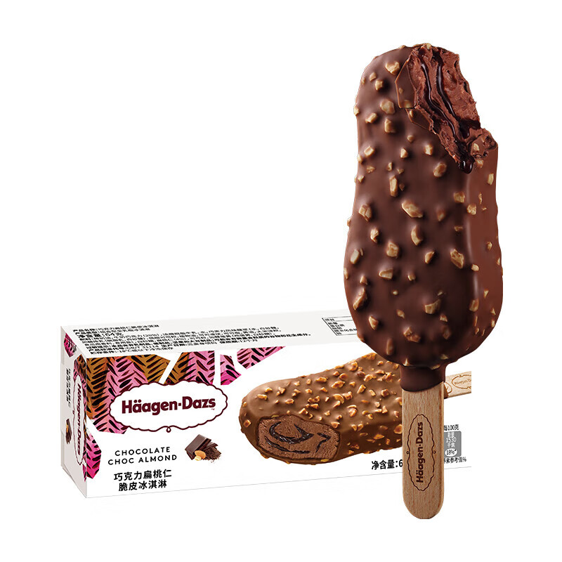 哈根达斯（Haagen-Dazs）巧克力杏仁脆皮冰淇淋80ml/支 雪糕