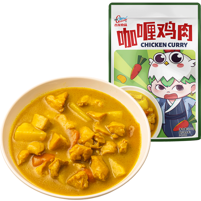 古龙咖喱鸡肉浇头 240g 加热即食拌饭拌面料理包软装罐头春节也送礼