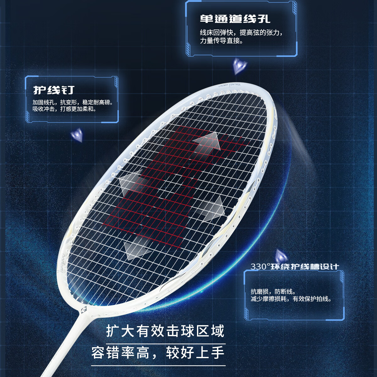 薰风（KUMPOO）2025新款羽毛球拍碳素纤维超轻回弹专业比赛全能型单拍熏风YT200 对拍 白紫+白蓝 成品拍