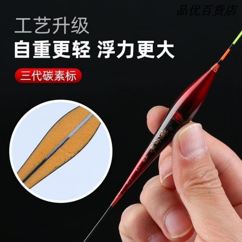 黄金眼圣眼浮漂高灵敏鱼漂同款黑坑野钓鲫鱼漂鲤鱼混养漂加粗醒目漂 T18细尾 1号
