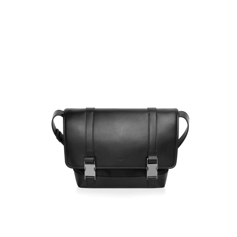 INJOYLIFE男士郵差包復(fù)古休閑大容量多功能包單肩包旅行斜挎包 黑色