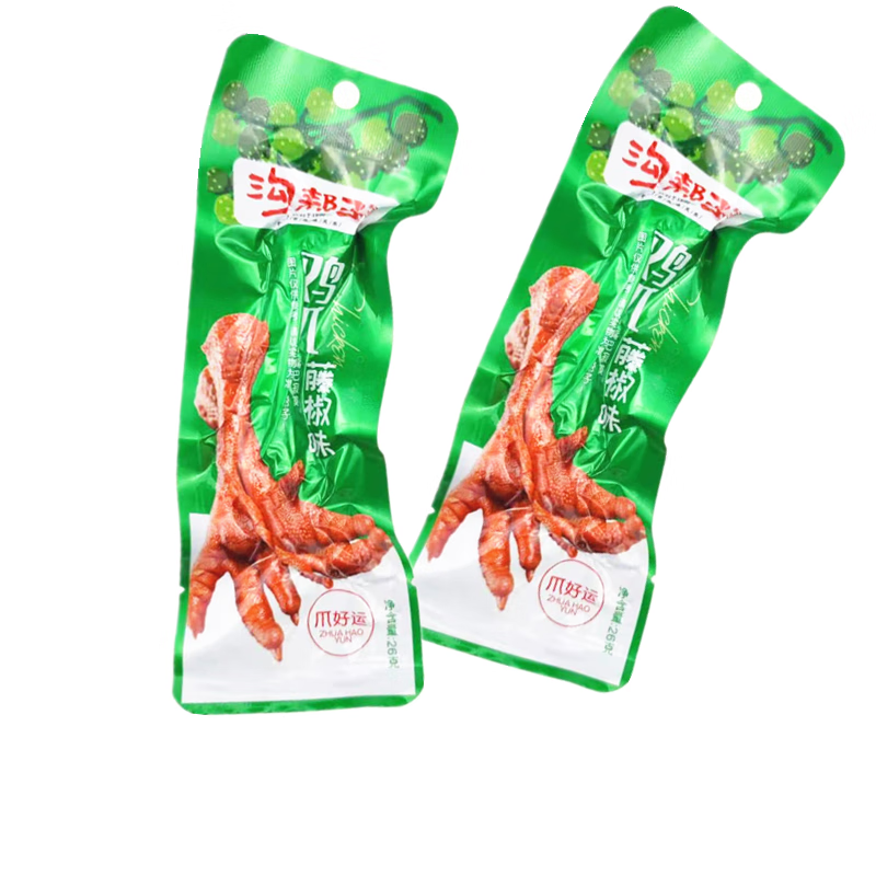 周家口溝幫子雞爪 醬香味藤椒味袋裝醬鹵肉制品熟食鳳爪26g休閑零食包郵 藤椒味10袋