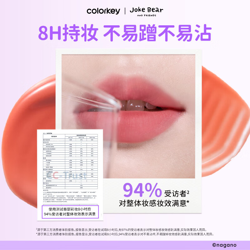 Color Key珂拉琪柔雾水感唇露自嘲熊系列不沾杯送女友老婆生日礼物杯礼物 P307水生花瓣