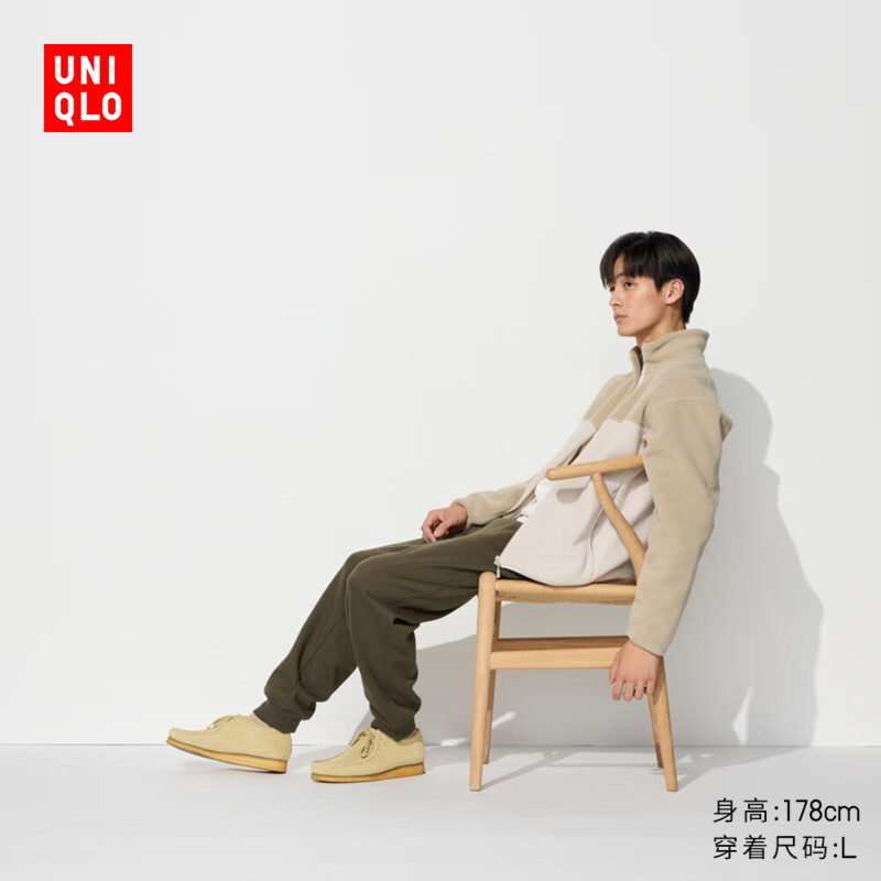 优衣库男装女装HEATTECH仿羊羔绒运动长裤保暖抓绒加绒裤子469966 37 栗色 XL /180/96B