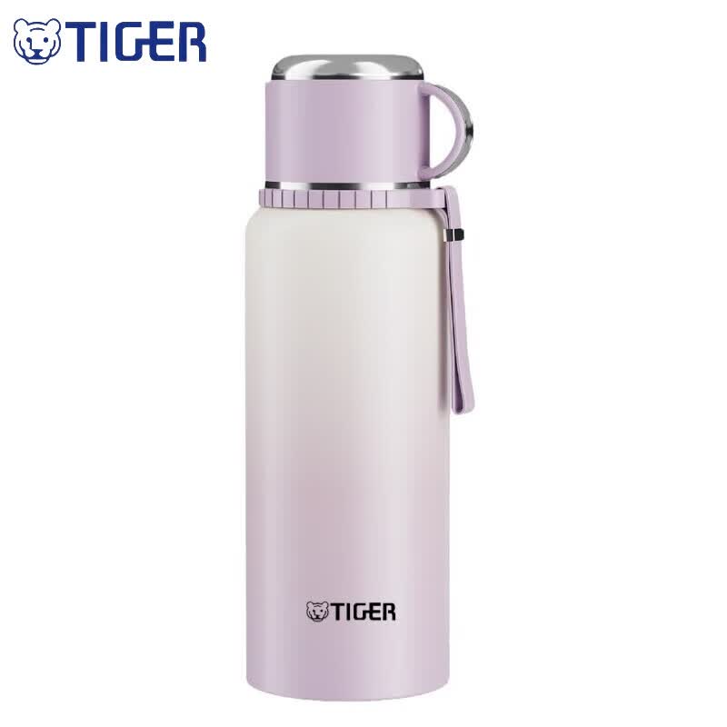 虎牌(TIGER)新款316不锈钢保温杯高颜值女款大容量茶水分离72小时长效水杯子 高品质316不锈钢【紫白渐变】(显温款)1000ml