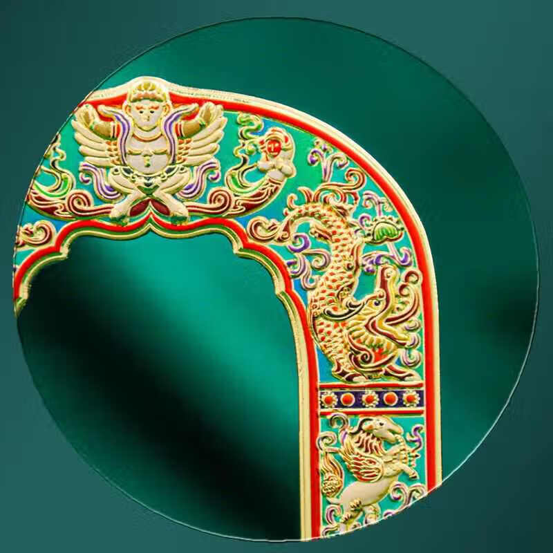 琉璃冰箱贴纪念品南京报恩寺拱门装饰大创金博物馆旅游文创 冰箱贴–琉璃拱门(金属款)卡纸装