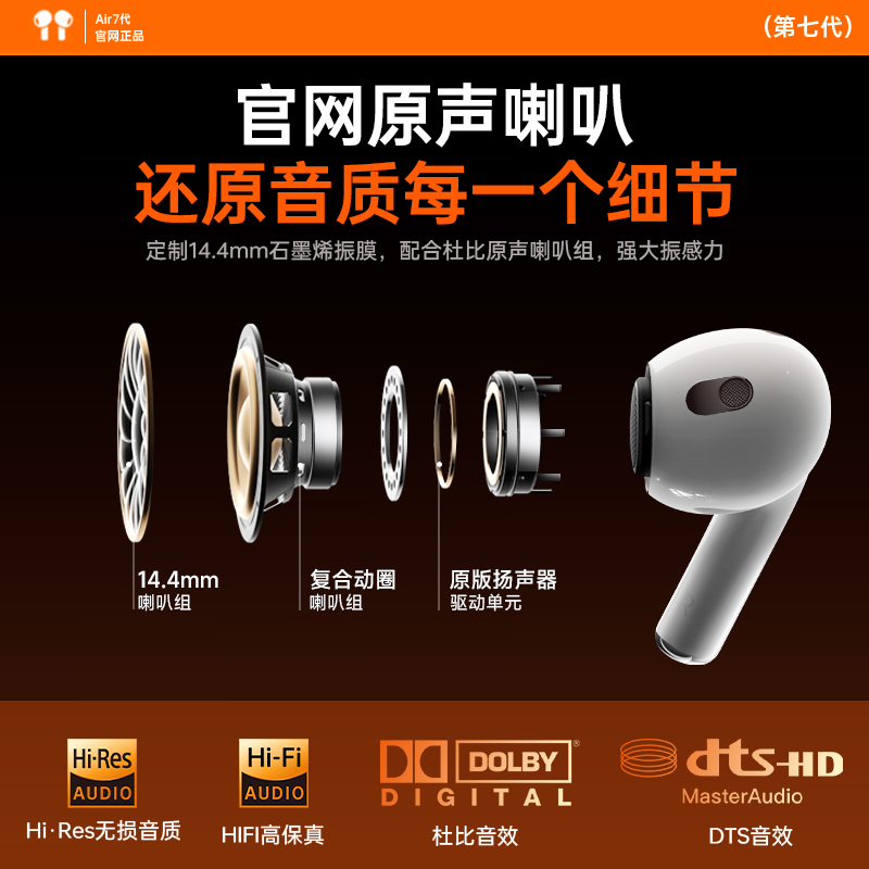 MILDRY【华强北顶配】无线蓝牙耳机运动跑步半入耳式迷你降噪Air适用苹果ios安卓pods华为oppp小米vivo 半入耳式【主动降噪/超长续航/高保真音效】