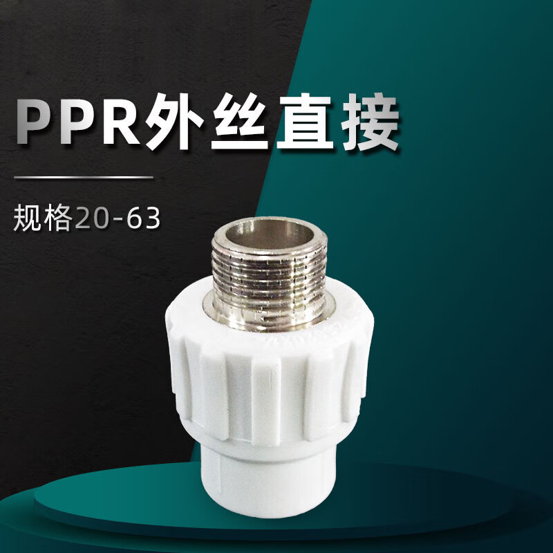 撼地 ppr外丝直接 加厚外螺纹外牙直接 2个装 50 外丝直通