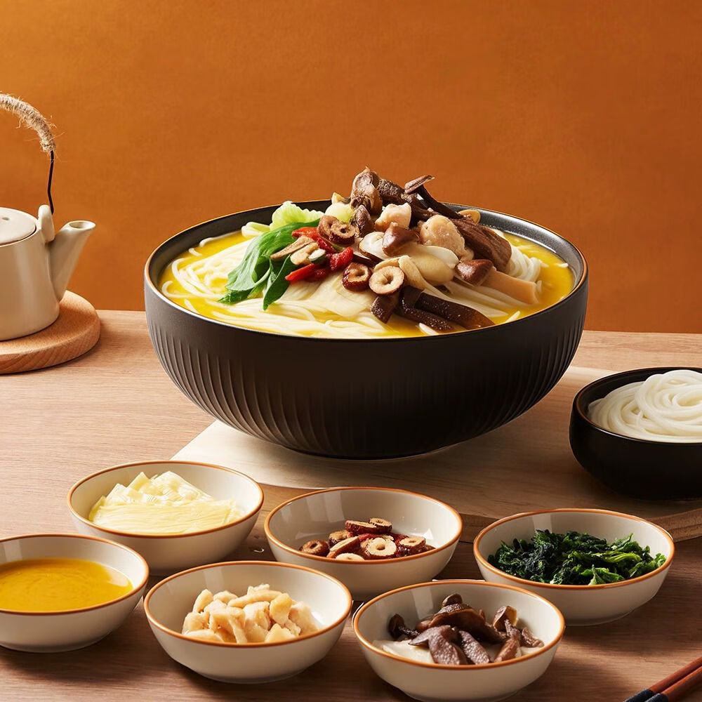 盒马工坊云南松茸鸡汤过桥米线320g冷藏汤比料更鲜免泡即煮配菜全 云南松茸鸡汤过桥米线320g*1袋